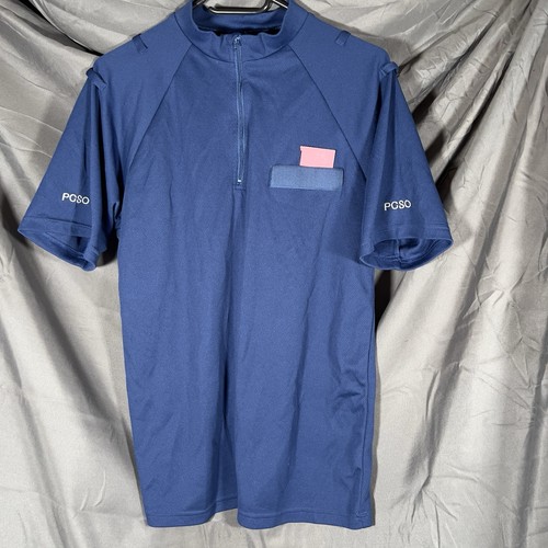 Police blue polyester top - ex,