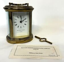 Lovely Large Oval Matthew Norman Carriage Clock With Original Paperwork Working