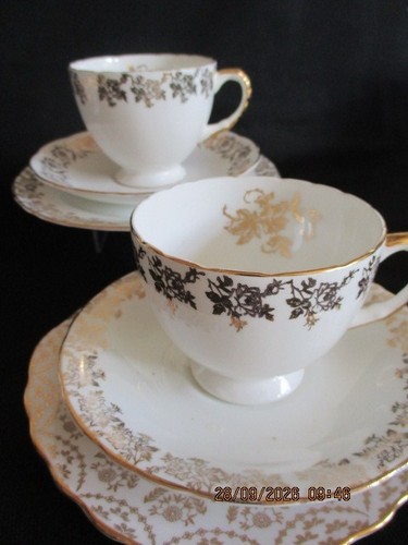 Vintage bone china - china, gold