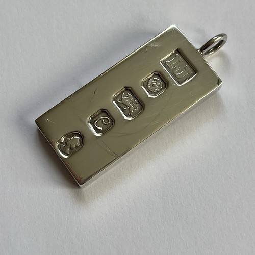 Sterling silver ingot pendant - sterling,