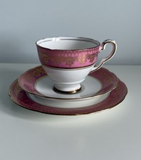 Royal Stafford Fine Bone China – Pink & Gold Vintage Tea Cup Trio