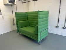 Vitra Alcove green high back two-seater sofa by Ronan & Erwan Bouroullec
