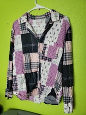 Victoria's Secret Women's Multicolor Plaid Flannel Patchwork Sleep Cut And Sew