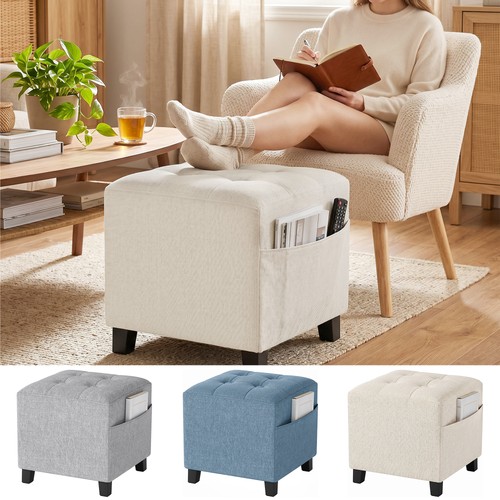 Square footstool with - square,
