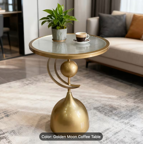 Modern glass round table with