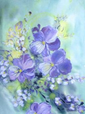 Floral Series RAINBOW STYLE Aceo Print Print 9x6.4cm Pansies Purple