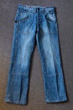 Crosshatch Series 55 Button Fly Blue Denim Jeans 30" Waist 30" Leg