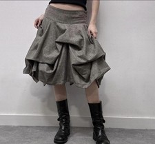 Vintage All Saints 10 100% Wool Tweed Mila Hitch Skirt Bustle Parachute Pick Up