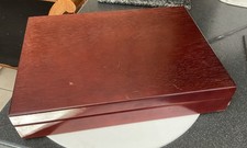 Vintage EMPTY Arthur Price Medium Wood Cutlery Canteen Case Box Black Velour MY3