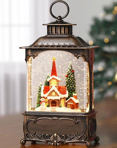 Christmas snow globes - christmas, church