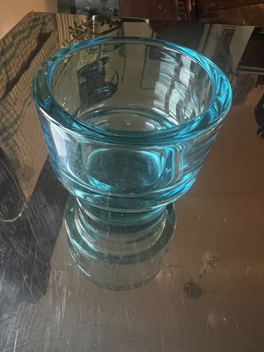 Ikea blue glass tea light - blue,