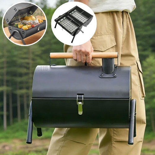 Oil drum charcoal bbq smoker - oil,