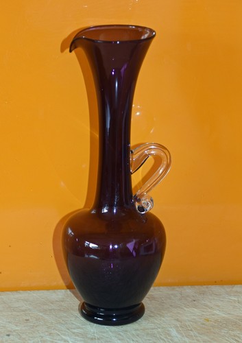 Vintage purple glass jug - vintage,