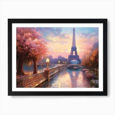 Paris, Eiffel Tower At Sunset