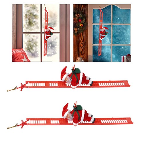 Santa claus climbing - santa, ladder