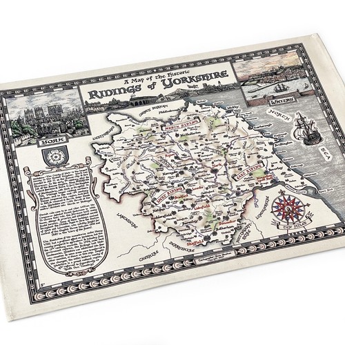 Yorkshire map tea towel bar - yorkshire,
