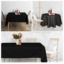 Plain Black Tablecloth for Dining, Banquet, Restaurant in Multiple Sizes