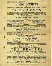 THE BEATLES Concert Flyer /