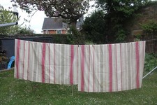 NB748  Laura Ashley Awning Stripe Curtains  66 x 72" Rasberry 100% Cotton Penci