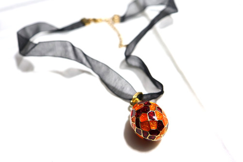 Pretty black organza orange - organza, &