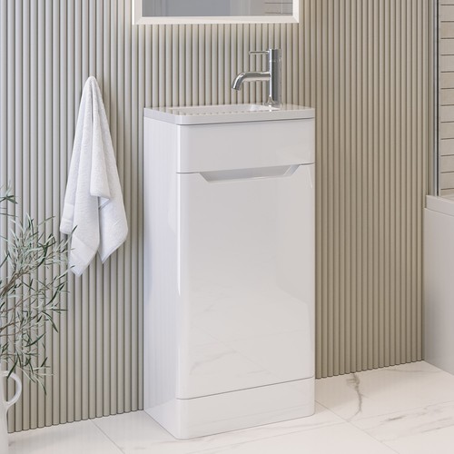 400mm white freestanding - 400mm,