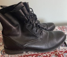 Women's Leather Lace up Ankle Boots Marco Tozzi size 38 UK5 Black