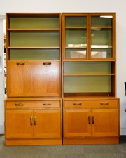 G Plan Fresco Wall Unit Drinks Cabinet Pair of 2m Teak Sideboard Vintage 1970s