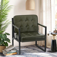 Chic Green Leather Accent