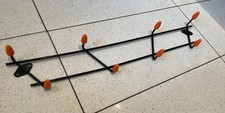 Vintage Sputnik Mid Century  Black  Metal Coat Rack Hanger Hook Orange  ends