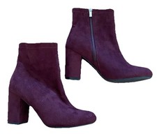 F&F Dark Wine Faux Suede Ankle
