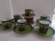 Antique Hand Painted Victoria Schmidt &Co Austria,Murphy- Coffee Cups Saucers 6