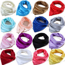 NEW ARRIVAL SOLID PLAIN  Square soft Scarf Silky Kerchief Head Wrap Neck Satin