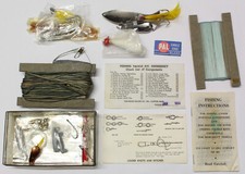 1966 US Coast Guard ARMY AIR FORCE EMERGENCY SURVIVAL FISHING Tackle Kit