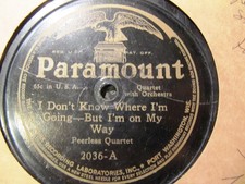 Vertical PARAMOUNT RECORD 2036 CHINESE Yock a Hilo Town Collins PEERLESS QUARTET