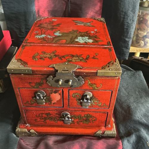 Vintage red lacquered - red, wood