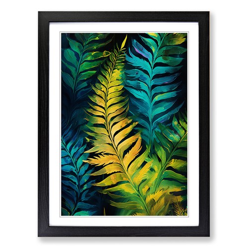 Fern leaf abstract framed - fern,