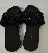 Zara Women’s Embellished Slides – Size UK 5 Black – Pre-Owned