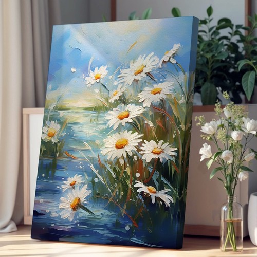 Daisy impressionism art canvas - impressionism,