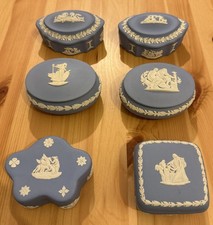 6 x Vintage Wedgwood Blue