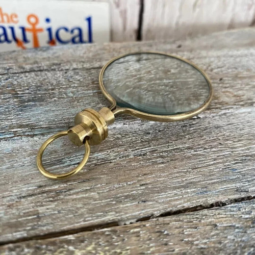 Brass round magnifying - round,