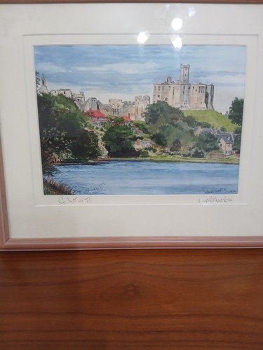Warkworth castle signed - castle,