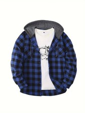 Plaid Shirt Coat For Men Long