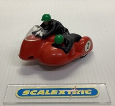 = SCALEXTRIC TRI-ANG 1960's B1 TYPHOON MOTORCYCLE & SIDECAR WITH SKID in RED