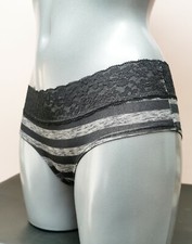 La Senza Sexy Black Contrast Lace Trim Hip Hugger Knickers Size XS to XL (B16R12