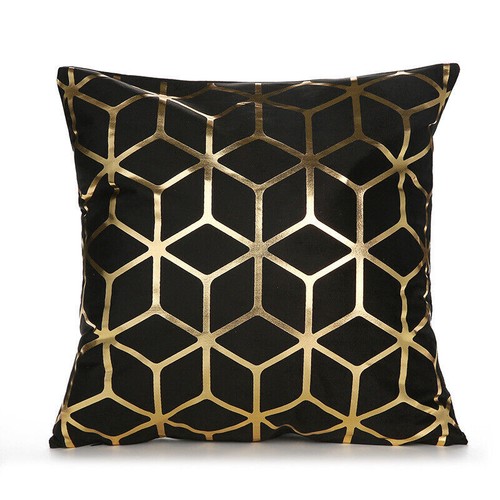 Gold polyester cushion cover - gold,