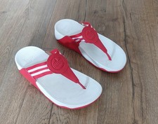 FITFLOP WALKSTAR RED & WHITE FLIP-FLOPS UK5 EU38 VGC FREE P&P!!