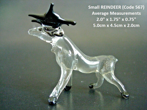 Miniature glass deer reindeer - miniature,