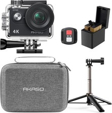 AKASO EK7000 Action Camera Selfie Stick Bundle - Includes 4K30FPS EK7000 Underwa