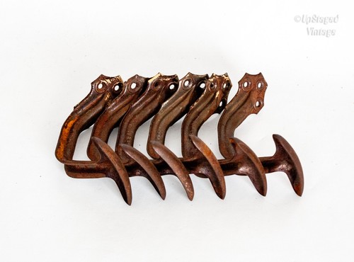Six metal coat hooks - metal, to