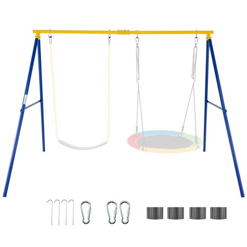 Kids double swing set - double, a-frame